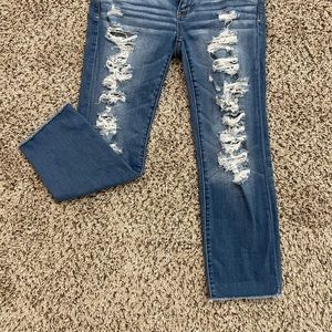 American Eagle Ripped Artist Crop Jeans